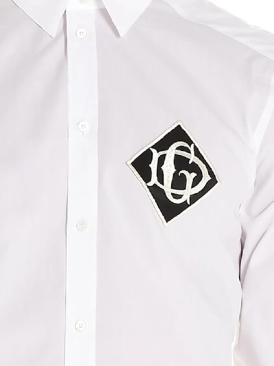 Shop Dolce & Gabbana Logo Patch Shirt In White