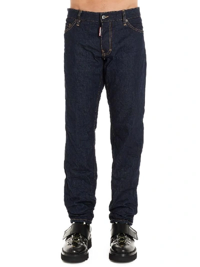 Shop Dsquared2 Low Rise Slim Fit Jeans In Blue