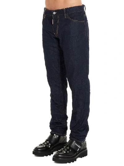 Shop Dsquared2 Low Rise Slim Fit Jeans In Blue