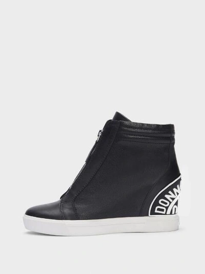 Shop Donna Karan Connie Wedge Sneaker In Black