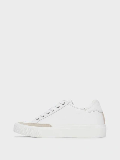 Shop Donna Karan Dkny Women's Reesa Lace-up Sneaker - In White/beige