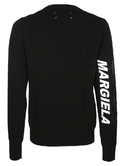 Shop Maison Margiela Graphic Printed Sleeve Sweatshirt In Black