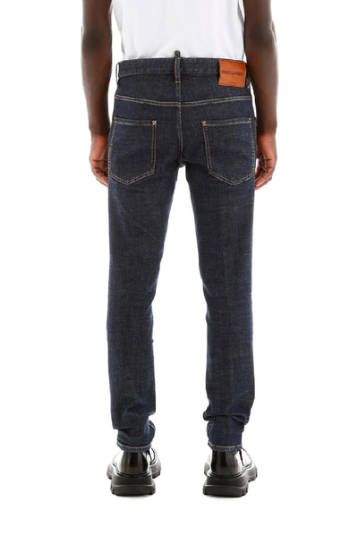 Shop Dsquared2 Slim Fit Denim Jeans In Navy