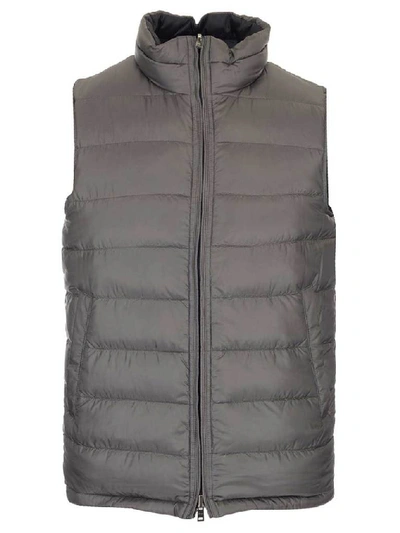 Shop Herno Reversible Zipped Puffer Vest In Black
