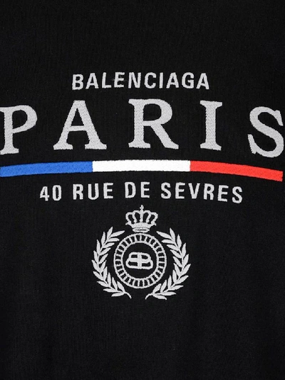 Shop Balenciaga Logo Embroidered T In Black