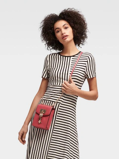 Shop Dkny Elissa North South Leather Crossbody