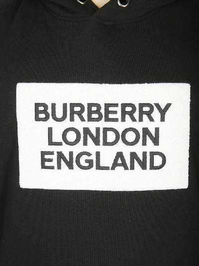 Shop Burberry Logo Appliqué Hoodie In Black