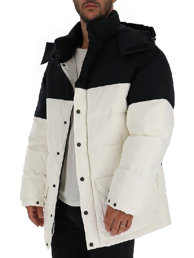 Shop Buscemi Colour Block Down Coat In Multi