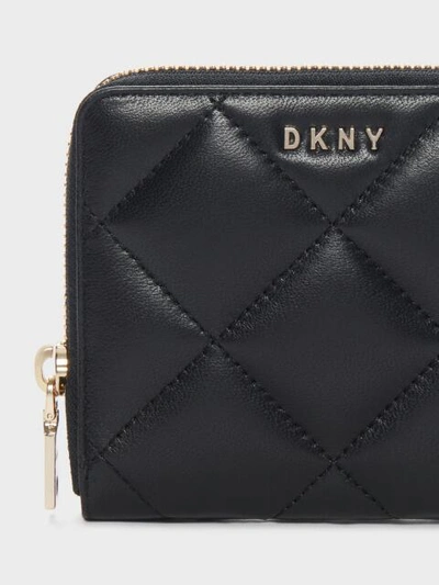 Shop Donna Karan Dkny Women's Allen Small Zip-around Wallet - In Black/gold