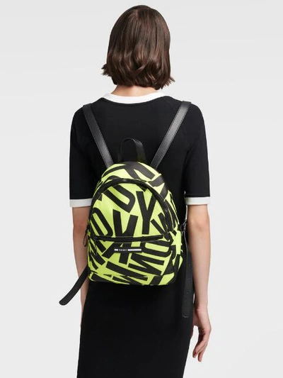 Shop Donna Karan Nora Logo Backpack In Black/white