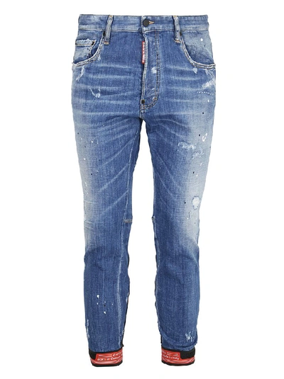 Shop Dsquared2 Skinny Biker Jeans In Blue