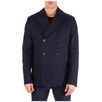 Shop Gucci Double Breasted Overcoat In Blue