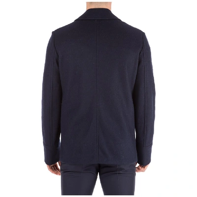 Shop Gucci Double Breasted Overcoat In Blue