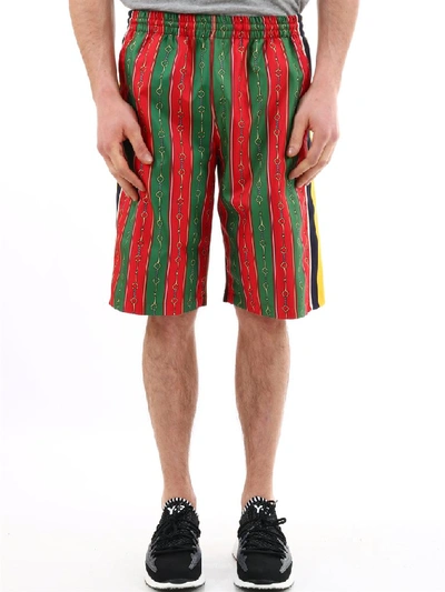 Shop Gucci Contrast Stripe Shorts In Multi