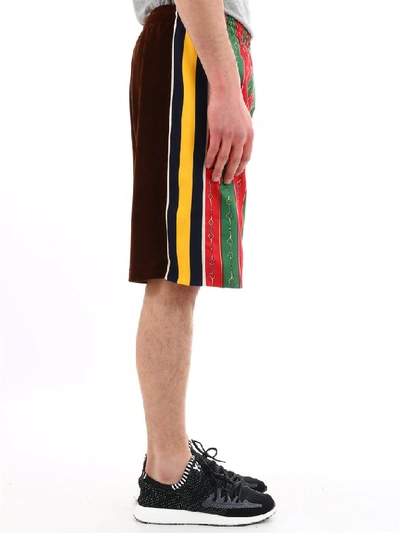Shop Gucci Contrast Stripe Shorts In Multi