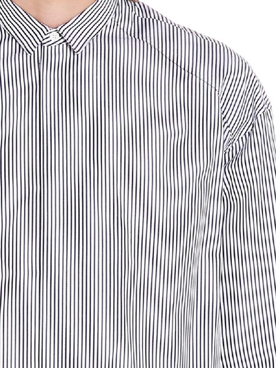 Shop Juunj Juun.j Striped Side Insert Shirt In Blue