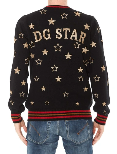 Shop Dolce & Gabbana Logo Embroidered Crewneck Sweater In Black