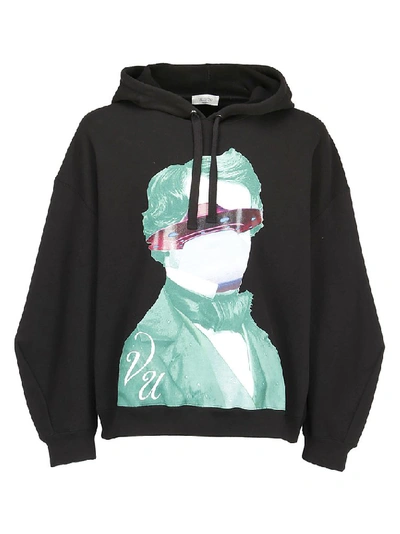 Shop Valentino X Undercover Printed Hoodie In Black