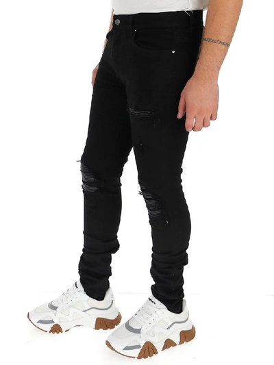 Shop Amiri Mx1 Distressed Jeans In Black