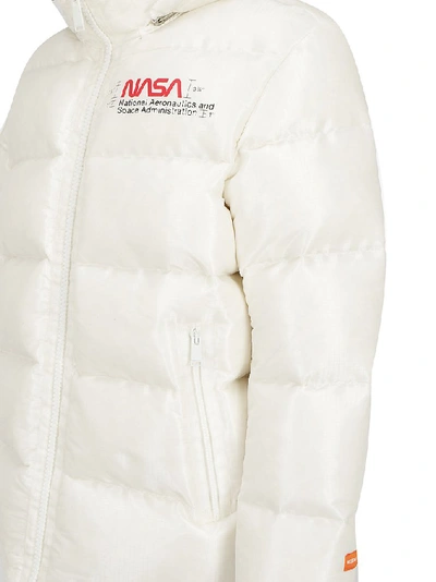 Shop Heron Preston Hooded Nasa Puffer Jacket In White