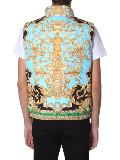 Shop Versace Barocco Puffer Down Vest In Multi
