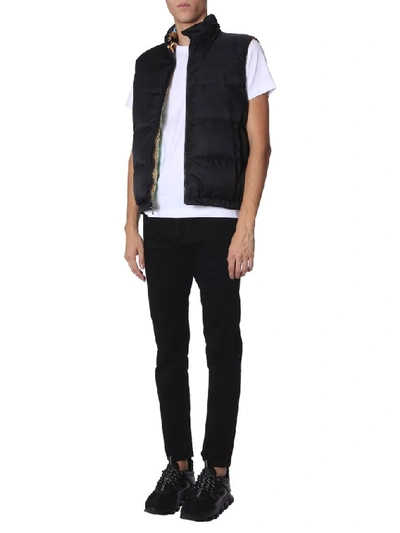 Shop Versace Barocco Puffer Down Vest In Multi