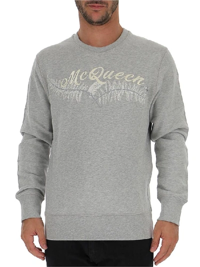 Shop Alexander Mcqueen Logo Embroiderd Sweatshirts In Grey