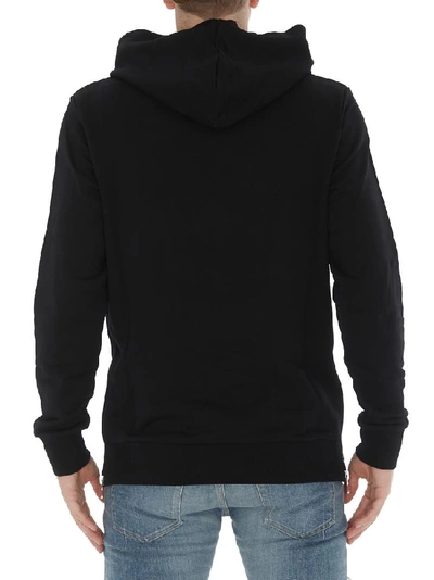 Shop Balmain Logo Patch Hoodie In Black