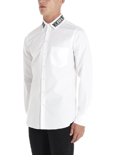 Shop Moschino Logo Embroidered Shirt In White