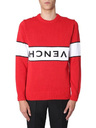 Shop Givenchy Logo Knitted Pullover In Red