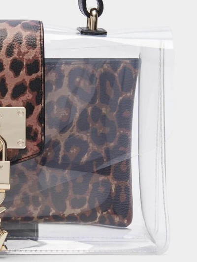 Shop Donna Karan Elissa Clear Flap Bag In Leopard