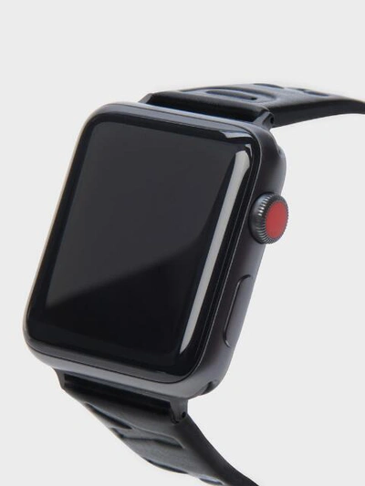 Shop Donna Karan Dkny Unisex Apple Watch Debossed Logo Leather Strap -