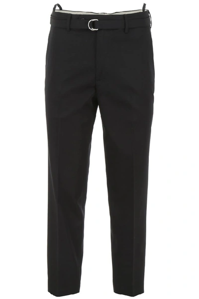 Shop Helmut Lang Cropped Slim Trousers In Black