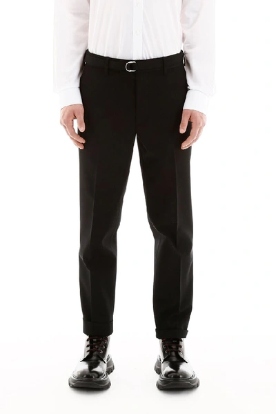 Shop Helmut Lang Cropped Slim Trousers In Black