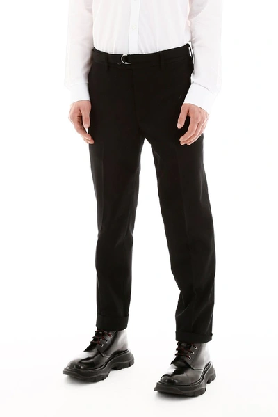 Shop Helmut Lang Cropped Slim Trousers In Black