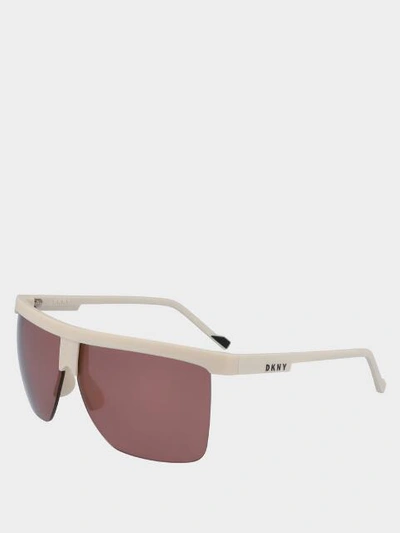 Shop Donna Karan Square Sunglasses With Tonal Lenses In Black