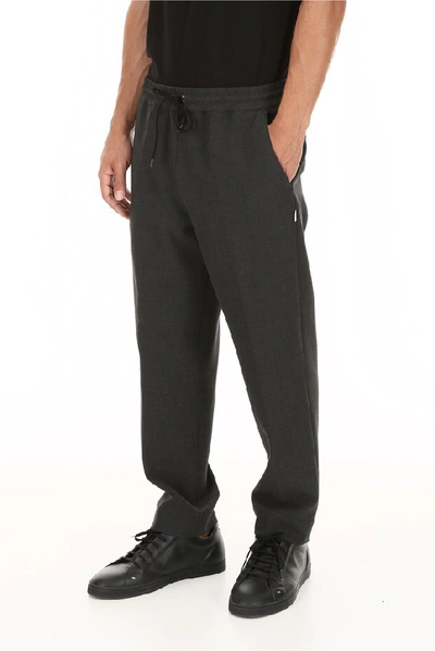 Shop Kenzo Cropped Stretch Pants In Black