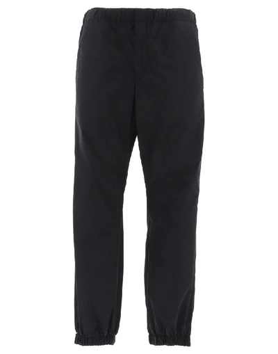 Shop Prada Drawstring Waist Pants In Black