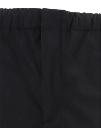 Shop Prada Drawstring Waist Pants In Black