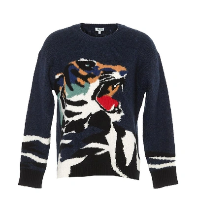 Shop Kenzo Tiger Embroidered Sweater In Multi
