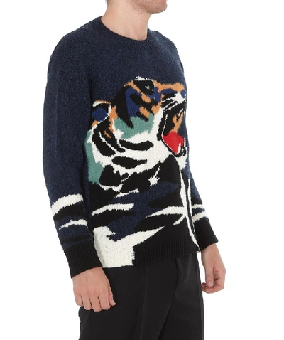 Shop Kenzo Tiger Embroidered Sweater In Multi