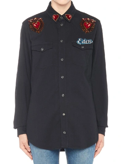 Shop Dolce & Gabbana Patches Shirt In Black