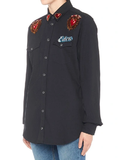 Shop Dolce & Gabbana Patches Shirt In Black