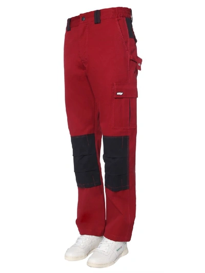 Shop Msgm Patch Detail Track Pants In Red