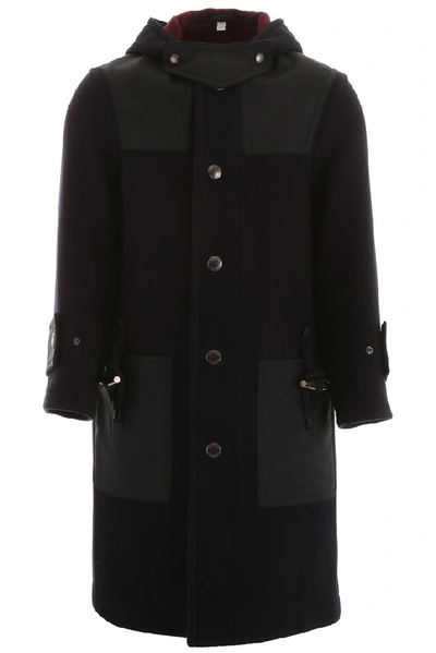 Shop Burberry Double Faced Hooded Coat In Multi