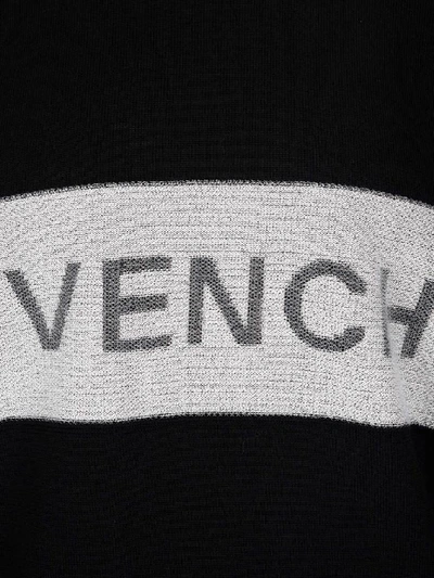 Shop Givenchy Contrast Stripe Logo Sweater In Black