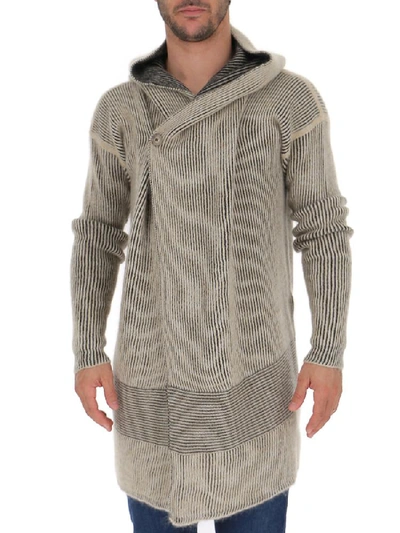 Shop Rick Owens Hooded Fisherman Cardigan In Grey