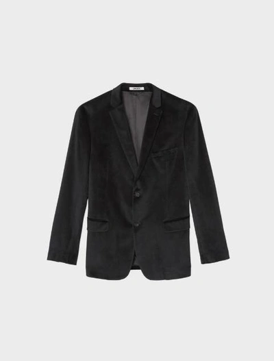 Shop Donna Karan Velvet Jacket In Black/cream