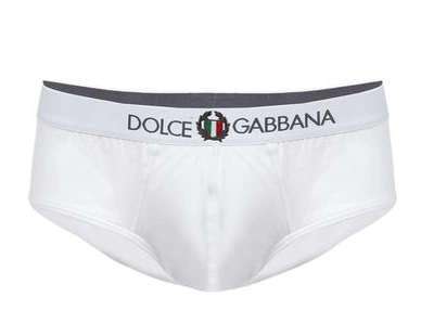 Shop Dolce & Gabbana Underwear Logo Wasitband Boxers In White