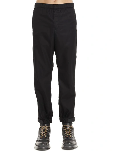 Shop Prada Logo Sweatpants In Black